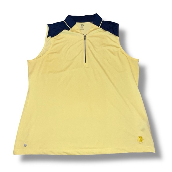 EP PRO NY Sleeveless Zip Mandarin Collar Women's Golf Polo - Cornsilk Yellow XXL - Picture 7 of 14